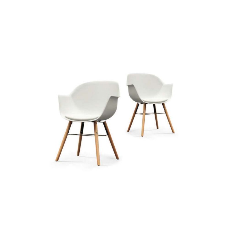 Chaises Wiseman lot de 2 Blanc ou Noir Chaises Wiseman lot de 2 Blanc ou Noir