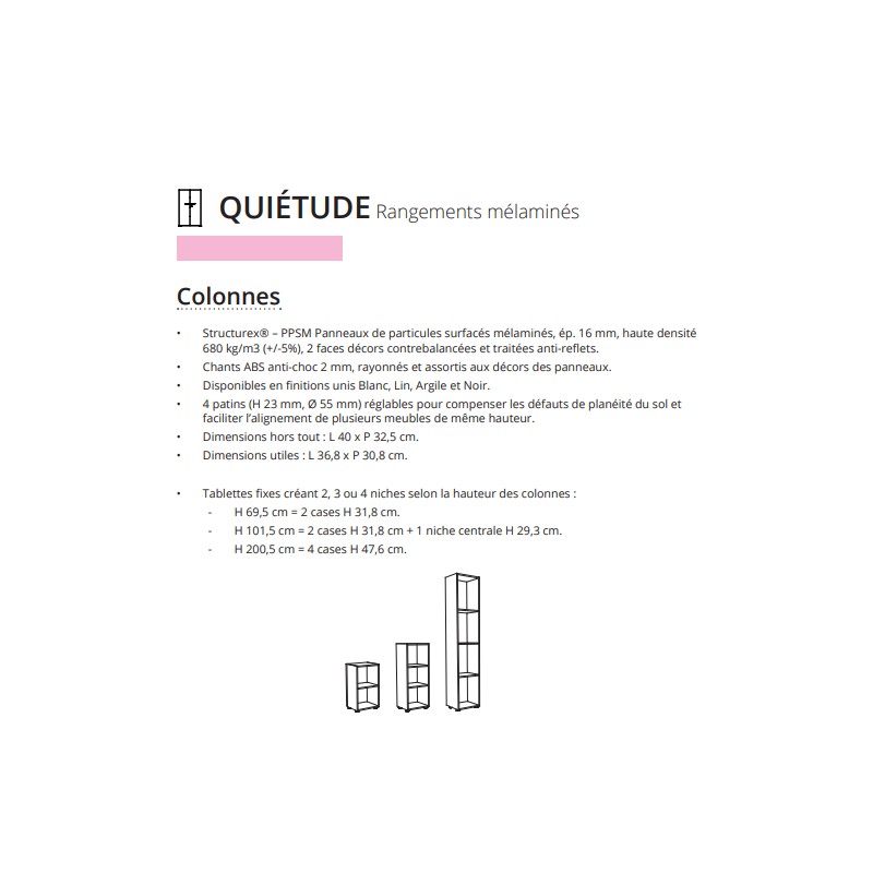 AW743  colonne de rangement  4 cases