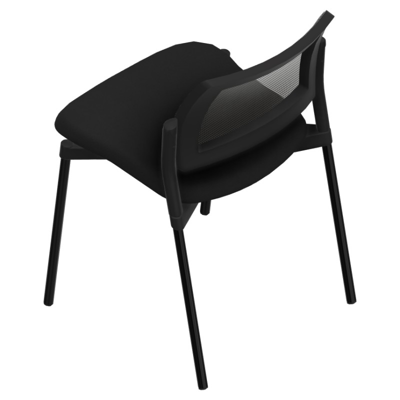 Chaise KYOS - Dossier Résille Noir Assise tapissée