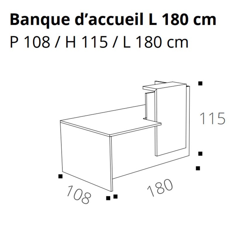 Banque d'accueil avec accès PMR FIFTY-FIFTY