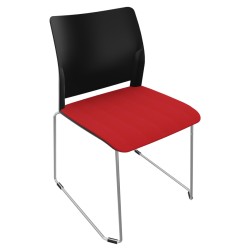 Chaise ADELA pieds traineau - Dossier polypro assise tapissée