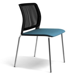 Chaise ADELA 4 pieds - Dossier résille assise tapissée