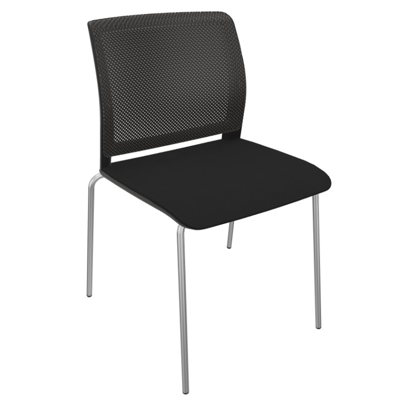 Chaise ADELA 4 pieds - Dossier résille assise tapissée