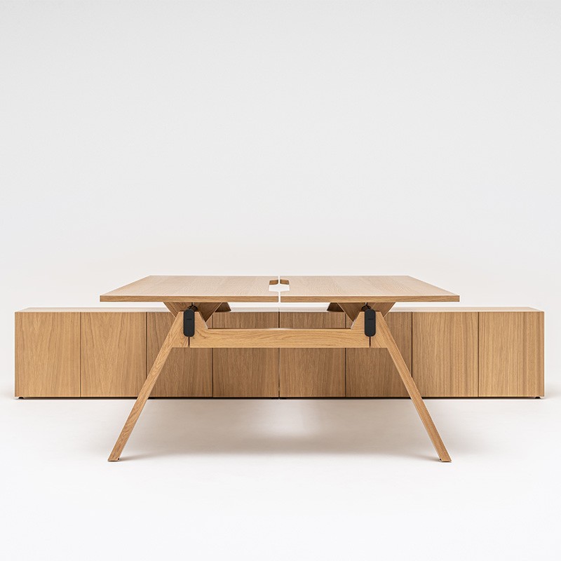 Bureau professionnel Bench en bois avec retour Viga