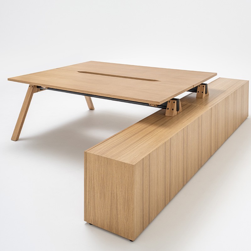 Bureau professionnel Bench en bois avec retour Viga