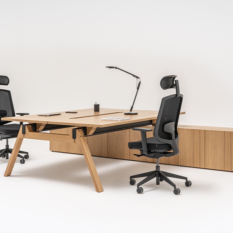 Bureau professionnel Bench en bois avec retour Viga