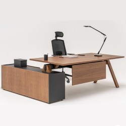 Bureau de direction avec meuble de retour Viga