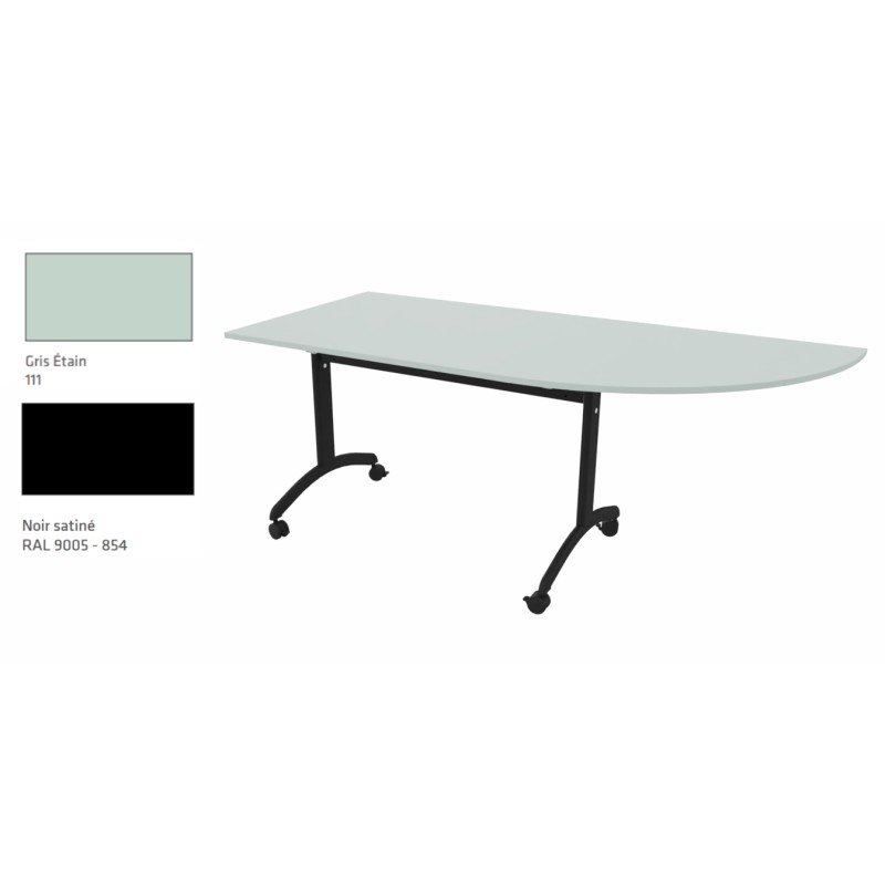 Table plateau basculant avec 1/4 Rond intégré FT12