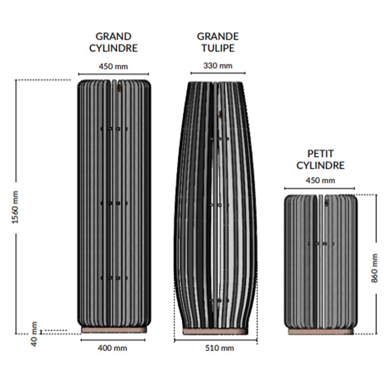 Totem tulipe acoustique en polyester PET KINO