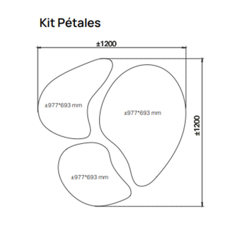 Kit pétales 3 panneaux indépendants suspendus ou mural QUIETO