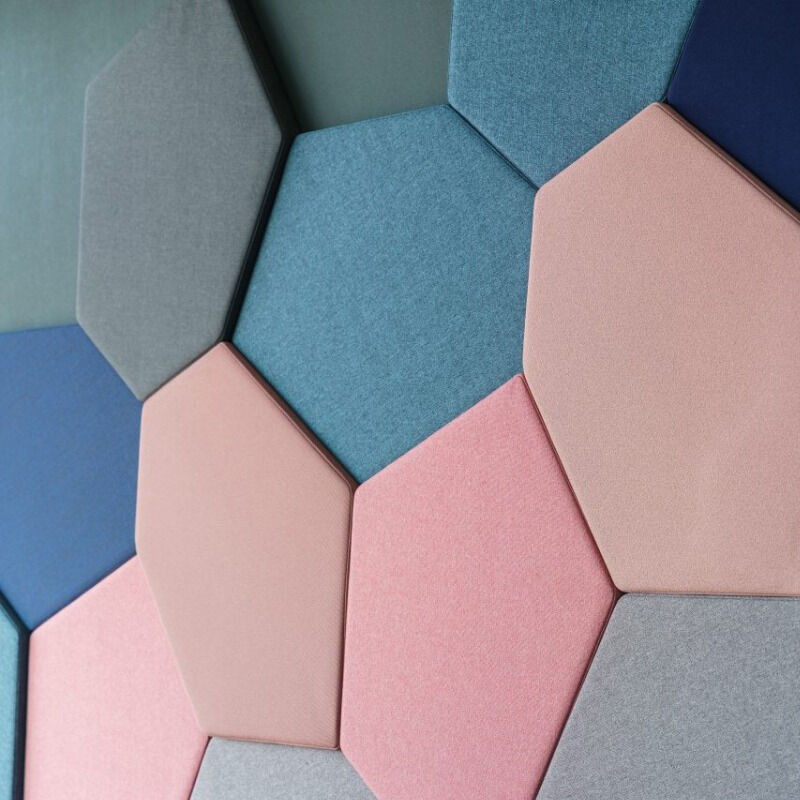 Panneau acoustique hexagonal recto mural BALZATO