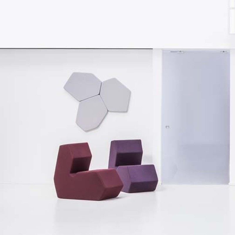 Panneau acoustique hexagonal recto mural BALZATO