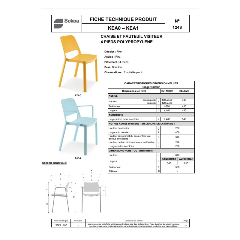 Chaise MAIKE - lot de 4